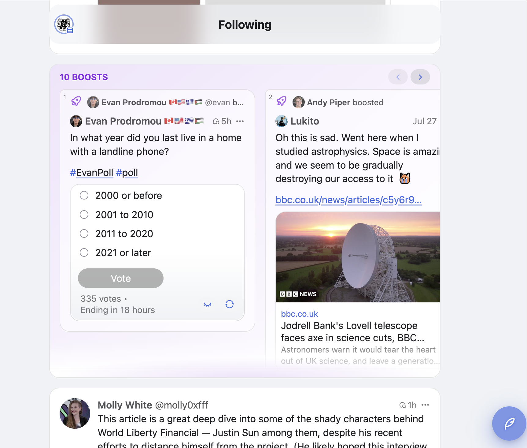 Screenshot of the Phanpy UI